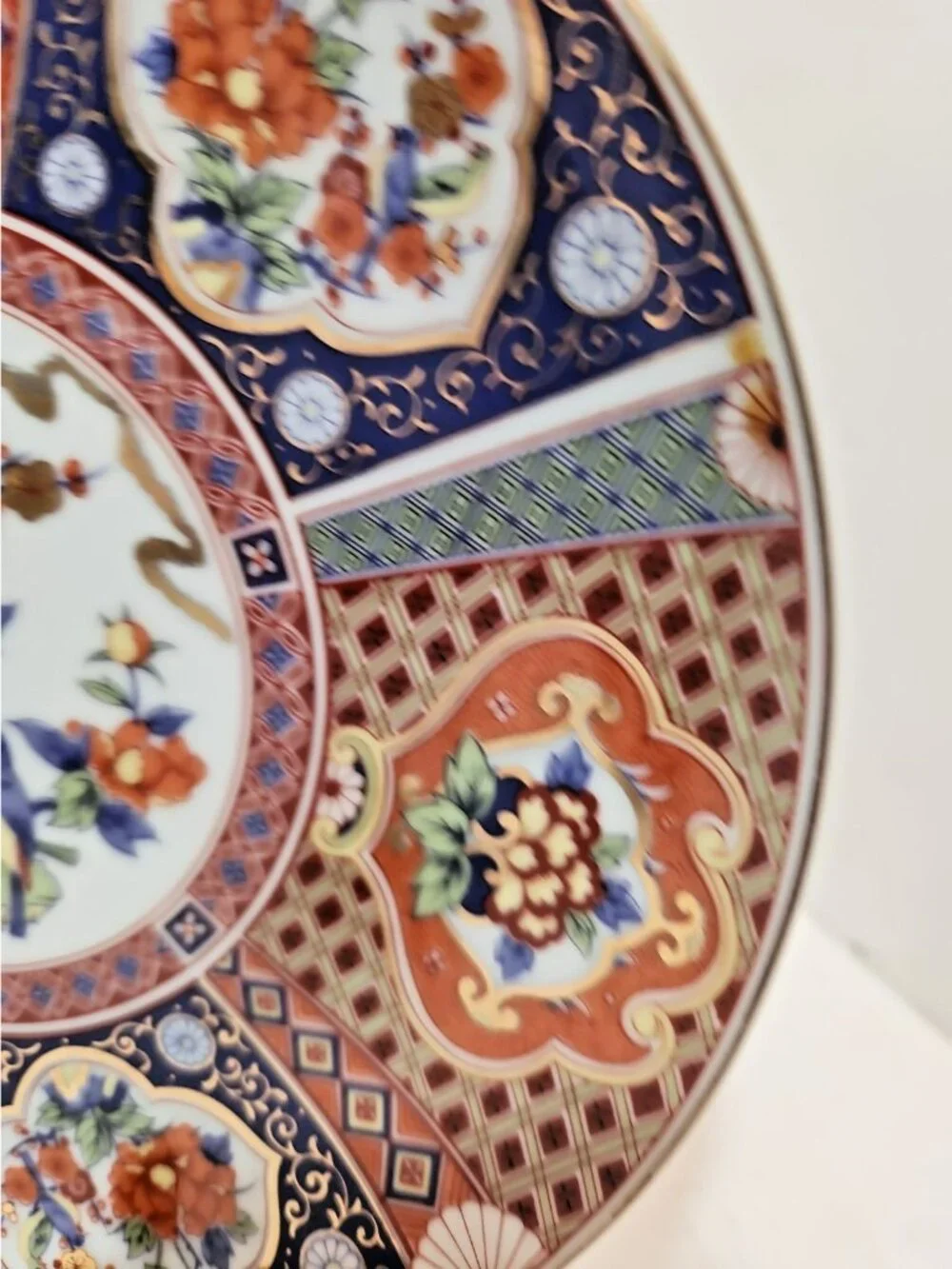 Vtg Heygill Imari Salad Plates Set of 4 Japan Fan Pattern Floral w/Birds Rare - Picture 6 of 10